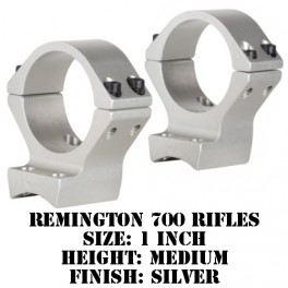Talley Lightweight Ring/Base Remington 700 1 Inch Medium Silver S940700