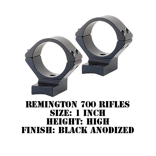 Talley Lightweight Ringbase Remington 700 1 Inch High Black On Sale 3367