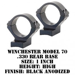 Talley Lightweight Ring/Base Winchester Model 70 1 Inch High Black 950701-WM70