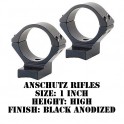 Talley Lightweight Ring/Base Anschutz 1 Inch High Black 950754