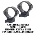 Talley Lightweight Ring/Base Anschutz 1 Inch Extra High Black 960754