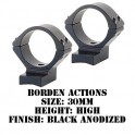 Talley Lightweight Ring/Base Borden Actions 30mm High Black B750719