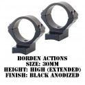 Talley Lightweight Ring/Base Borden Actions 30mm High Extended Black B75X719