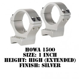 Talley Lightweight Ring/Base Howa 1500 1 Inch Extended High Silver S95X700-H1500