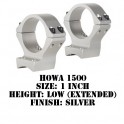 Talley Lightweight Ring/Base Howa 1500 1 Inch Extended Low Silver S93X700-H1500