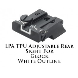 LPA TPU Adjustable Rear Sight for Glock White Outline TPU32GL-18