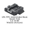LPA TPU Adjustable Rear Sight for CZ 75 and 85 White Outline TPU57CZ-18