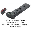 LPA TXT Fiber Optic Sights for S&W Revolvers Black Base Spring Front TXT02-F2