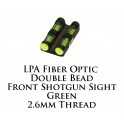 LPA Fiber Optic Double Bead Shotgun Sight Green 2.6mm MF29G