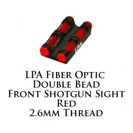 LPA Fiber Optic Double Bead Shotgun Sight Green 2.6mm MF29G