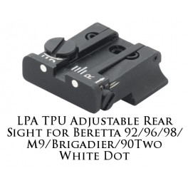 LPA TPU Adjustable Rear Sight for Beretta White Dot TPU92BE-30