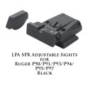 LPA SPR Adjustable Sights for Ruger P90-P97 Black Serrated SPR91RU-07