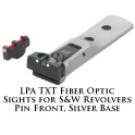 LPA TXT Fiber Optic Sights for S&W Revolvers Black Base Pin Front TXT03-F1