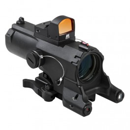 VISM ECO 4x34 Rifle Scope with Red Dot and Green Laser Urban Tactical VECO434QRBR-A