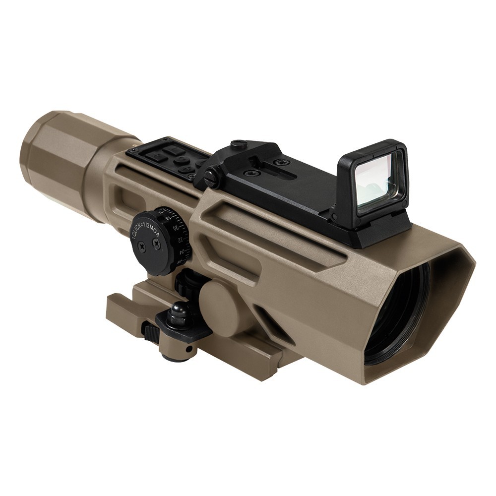 VISM ADO 3-9x42 Scope P4 Sniper with Flip-Up Red Dot Tan VADOTP3942G On Sale